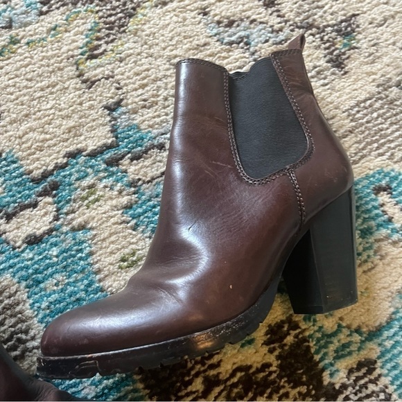 Frye leather burgundy heeled ankle boots - Picture 4 of 10